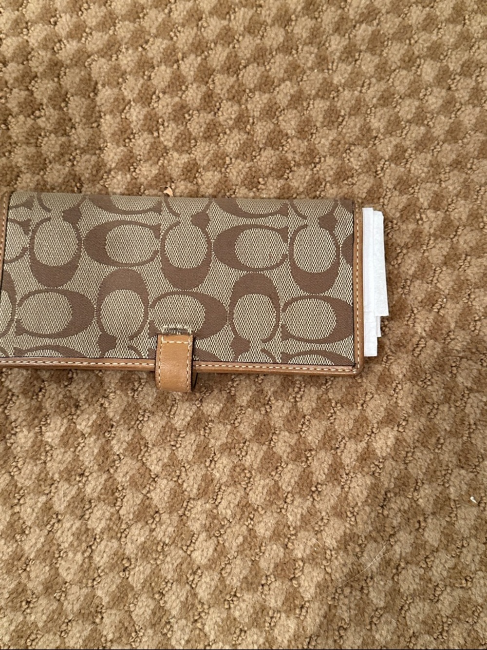 Coach Monogram Continental Wallet in Beige and Brown - Picture 6 of 6